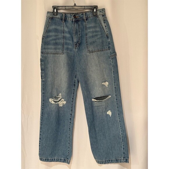 Hidden Jeans Denim - Hidden Jeans Womens Size 30 Light Wash Distressed Carpenter Cro